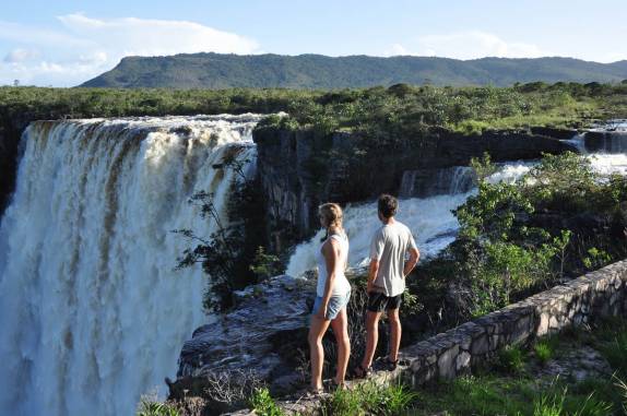 Admirando o Salto Aponwao, na Gran Sabana, na Venezuela